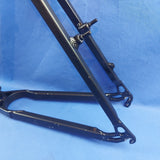 Black Retro Aluminium 7005 MTB Bicycle Frame for 26" Wheels