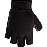 A black cycling glove with a velcro wrist strap and padded palm area, designed for youth and adult use.