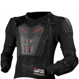 Youth ballistic jersey with full torso and elbow protection, side zip design, and branding on the chest.