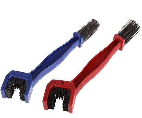 2 Pcs Bicycle Chain Brush Red & Blue