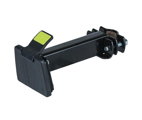 Black hitch receiver with a green accent on a white background