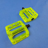 Evoke Bicycle Resin Pedals BMX 9/16" Platform Clear Yellow