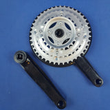 Bicycle Plastic Coated Steel Crankset 170mm Black 42/34/24T