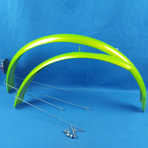Bicycle Mudguard Set Steel Green for 26 inch Wheels