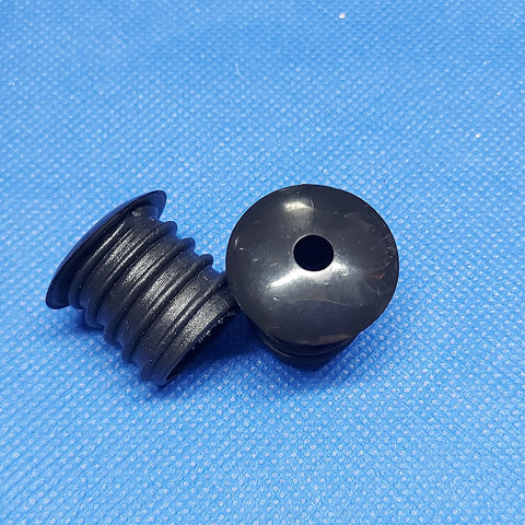 Pair Bicycle Handlebar End Caps Plugs Black 22mm x 24.5mm