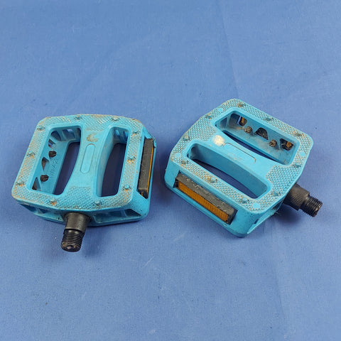 FPD Nw-421 Platform Blue Bike MTB BMX Pedals 9/16"