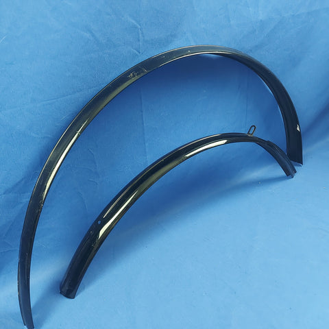 Vintage Raleigh Bicycle Mudguard Set Front and Rear for 26 inch Wheels Black