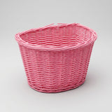 Pink Wicker Front Bicycle Basket 40 × 31 × 27 cm