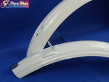 Vintage Traditional Bicycle Mudguard Set Steel White for 14" Wheels