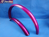 Bicycle Traditional Mudguard Set Steel Purple for 18 inch Wheels