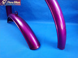 Bicycle Traditional Mudguard Set Steel Purple for 18 inch Wheels