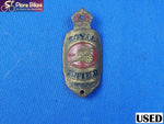 Royal Elfield Vintage Brass Bicycle Head Badge 1950's