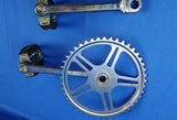 Vintage Bicycle Crankset 170 mm 44T Silver Steel Chrome