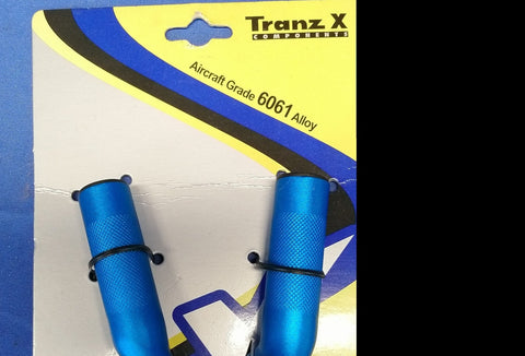 Tranz X Bicycle Short Bullhorn Bar Ends Blue Straight Extension