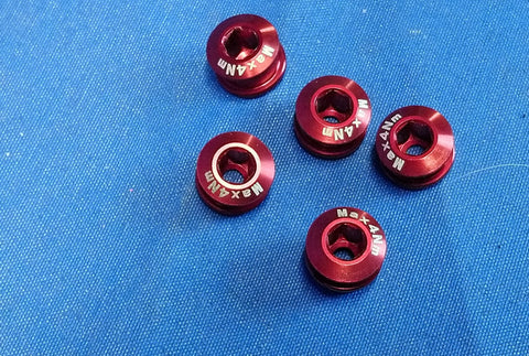 RSP Bicycle Chainring Bolt Kit x 5 Pcs Red