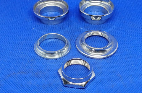 Bicycle Threaded Headset 1" Silver Cups, Locknut, Washer