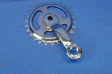 Vintage Kids Bicycle Crank Arm 80 mm 26T Silver Steel Chrome