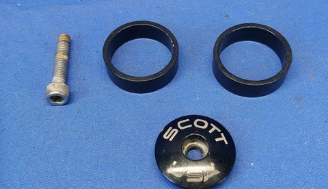 Scott USA Black Top Cap with Spacer 2 x 10 mm