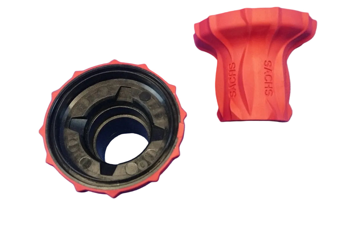 Paire De Commandes De Vitesses Sachs Quartz Wavey Twist/Gripshift Avant 3x8 Vitesses - Occasion - Couleur Rouge