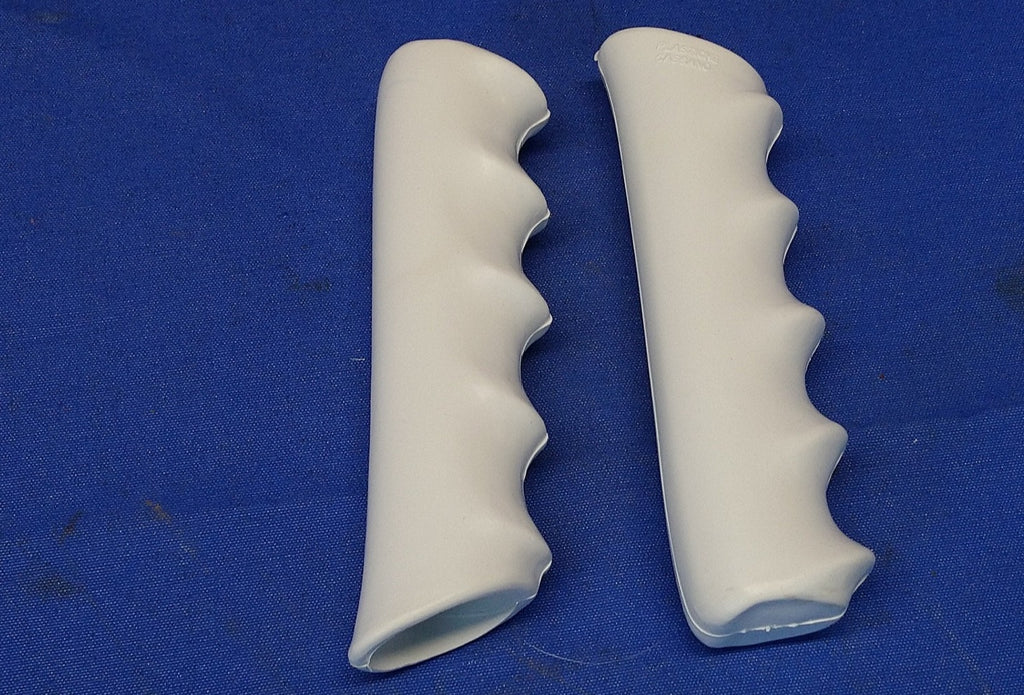 White bicycle shop handlebar grips